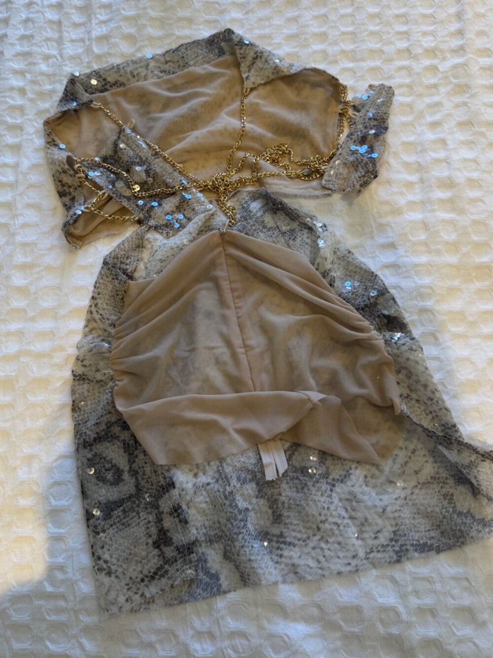 Nini Sesi Snake Print Sequin Top And Skirt Set View 2